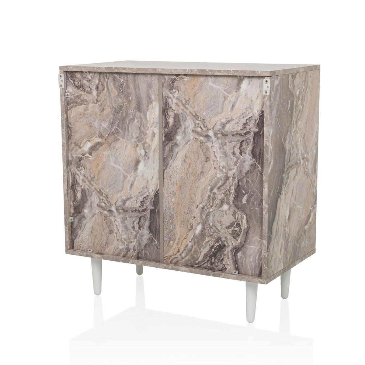 BYRÅ 72/77/39,5 cm  - vit/brun, Modern, trämaterial/trä (72/77/39,5cm) - MID.YOU