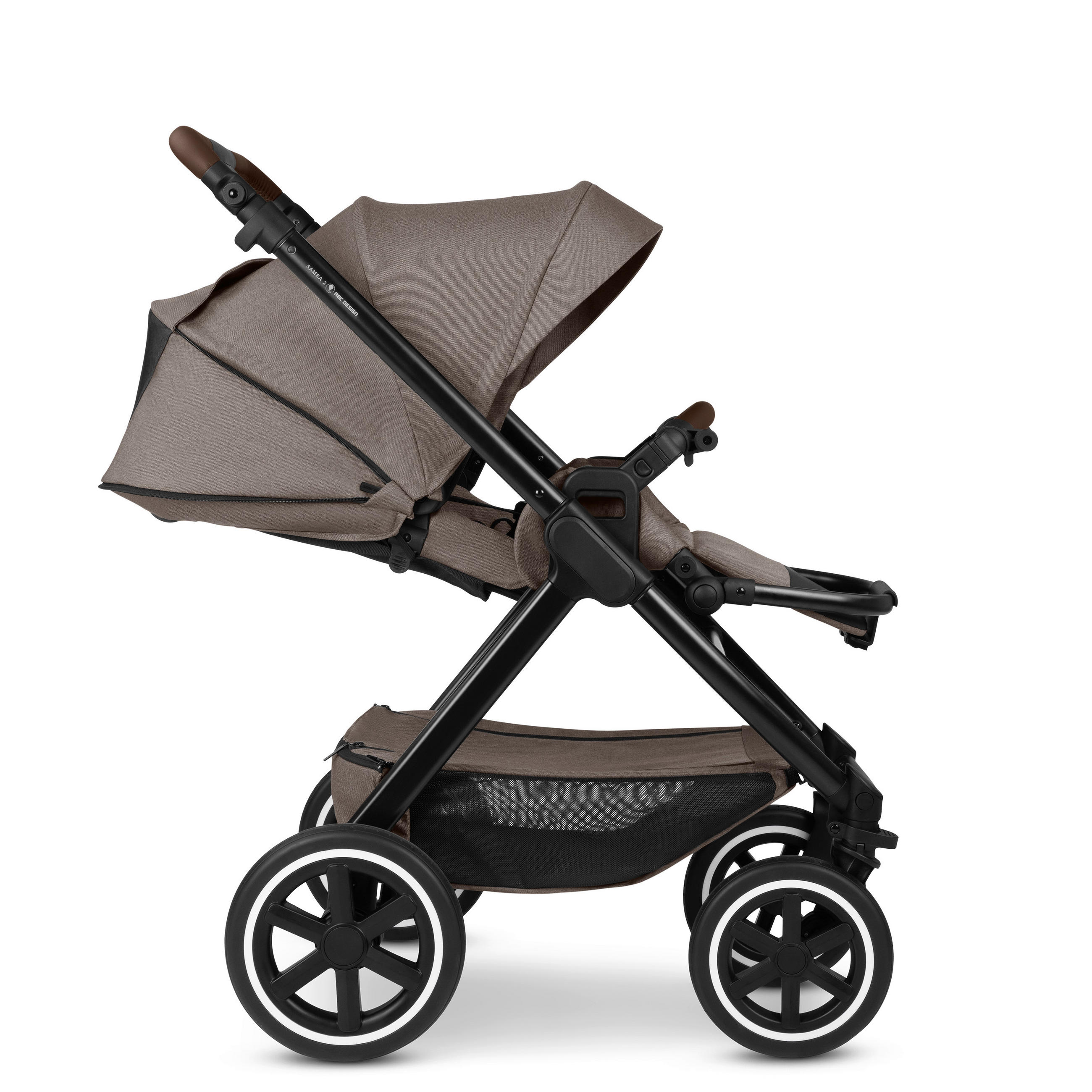 KINDERWAGEN Samba 2  - Graubraun/Schwarz, Basics, Textil/Metall (60/108/88cm) - ABC Design
