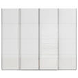 SCHWEBETÜRENSCHRANK  in Weiß  - Chromfarben/Weiß, Design, Glas/Holzwerkstoff (271/235/68cm) - Novel