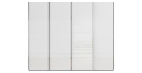SCHWEBETÜRENSCHRANK  in Weiß  - Chromfarben/Weiß, Design, Glas/Holzwerkstoff (271/235/68cm) - Novel