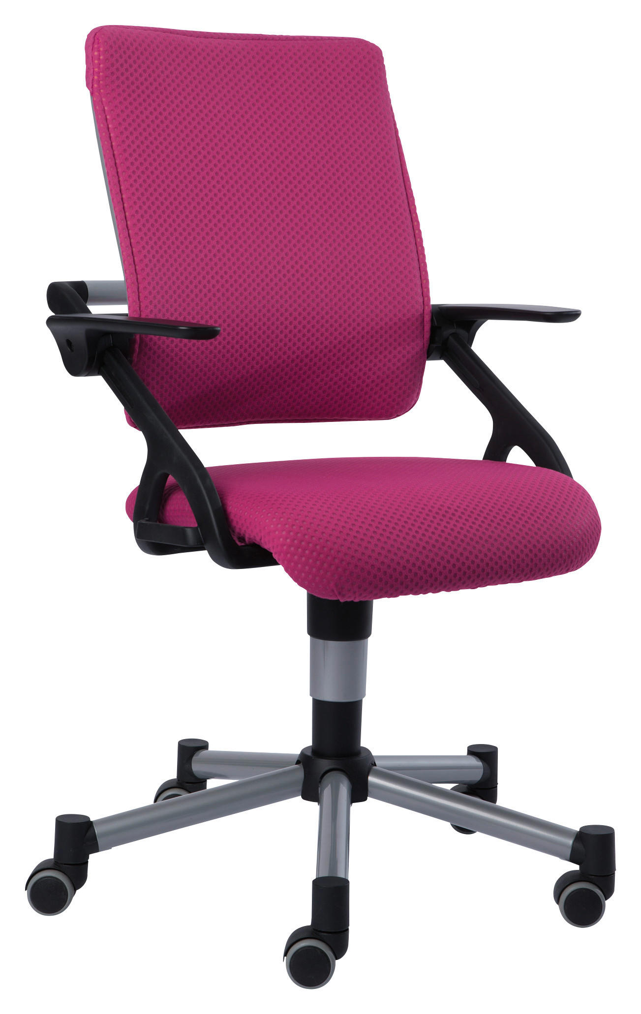 JUGENDDREHSTUHL Netzbespannung Brombeere  - Brombeere/Silberfarben, Basics, Kunststoff/Textil (58/83-97/60cm) - Paidi