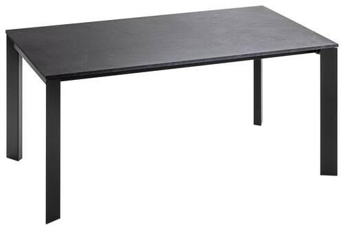 ESSTISCH Schwarz, Schieferfarben rechteckig  ausziehbar, in verschiedenen Größen erhältlich, in verschiedenen Holzdekoren erhältlich  - Schieferfarben/Schwarz, Design, Holzwerkstoff/Metall (160-250/90/75cm) - home24