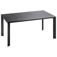 ESSTISCH in Metall, Holzwerkstoff 160-250/90/75 cm  - Schieferfarben/Schwarz, Design, Holzwerkstoff/Metall (160-250/90/75cm) - Novel