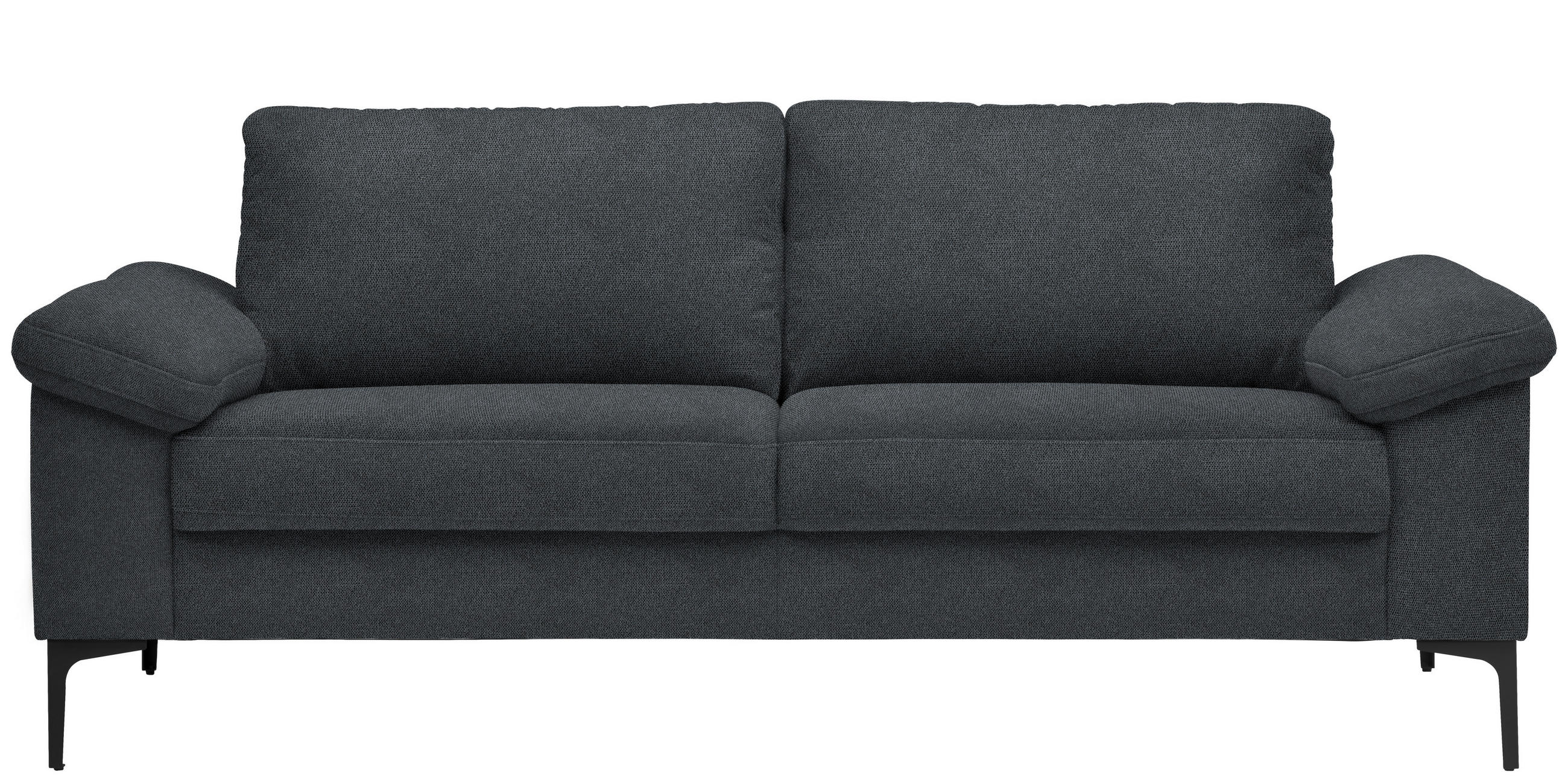 2,5-SITZER Flachgewebe Anthrazit  - Anthrazit/Schwarz, Design, Textil/Metall (206/86/97cm) - Pure Home Lifestyle