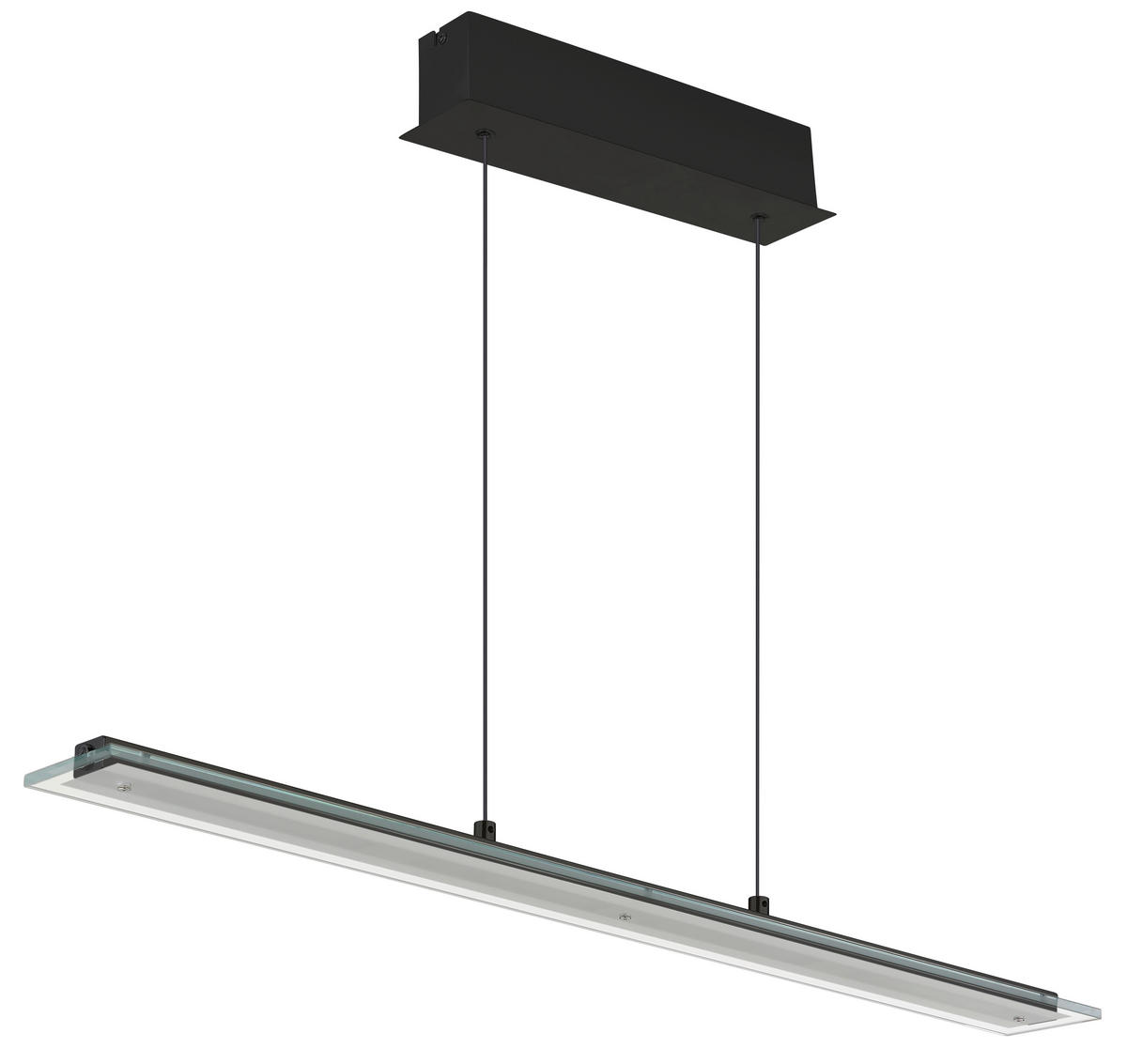 LED-HÄNGELEUCHTE Novak 88/9/150 cm  - Klar/Schwarz, Design, Glas/Kunststoff (88/9/150cm) - Globo