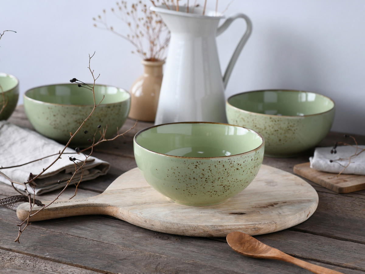 SCHÜSSELSET Nature Collection Green Life 12-teilig  - Grün, Basics, Keramik - Creatable