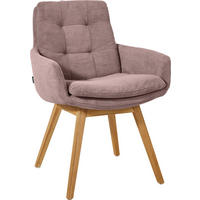 ARMLEHNSTUHL  in Cord  - Eichefarben/Altrosa, Design, Holz/Textil (63/90/69cm) - Johann Jakob