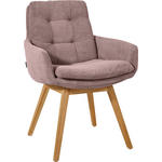 ARMLEHNSTUHL  in Cord  - Eichefarben/Altrosa, Design, Holz/Textil (63/90/69cm) - Johann Jakob