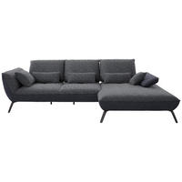 ECKSOFA  in Flachgewebe Anthrazit  301/191 cm  - Anthrazit/Schwarz, Design, Textil/Metall (301/191cm) - Moderano