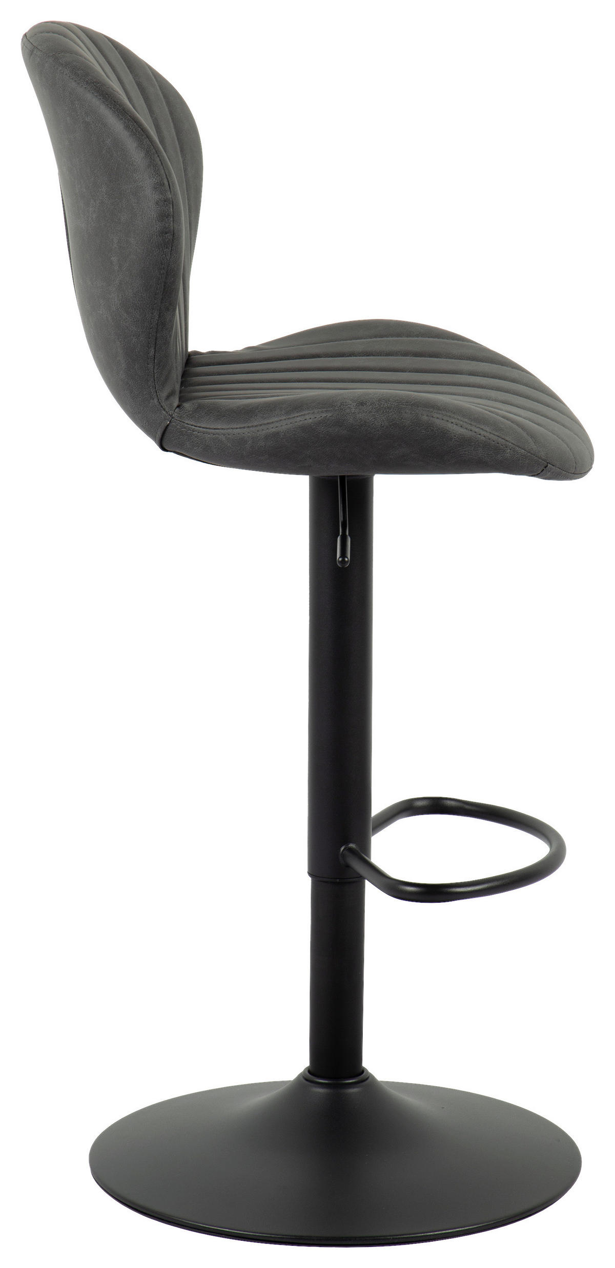 BARHOCKER Metall, Textil Dunkelgrau  - Dunkelgrau/Schwarz, Modern, Textil/Metall (45,5/95-116/50,5cm) - MID.YOU