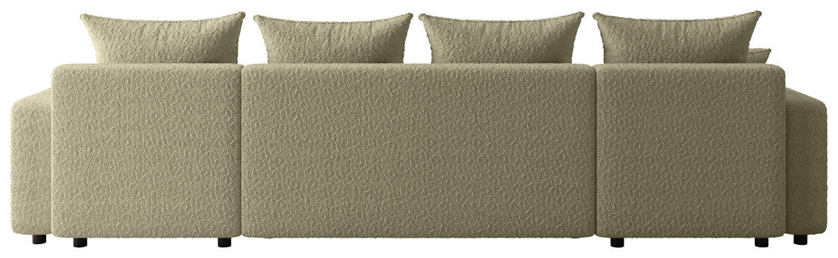 WOHNLANDSCHAFT Beige Bouclé  - Beige/Schwarz, MODERN, Kunststoff/Textil (150/312/150cm) - Carryhome