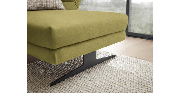 ECKSOFA  in Flachgewebe Hellgrün  279-327/176-217 cm  - Schwarz/Hellgrün, Design, Textil/Metall (279-327/176-217cm) - Dieter Knoll