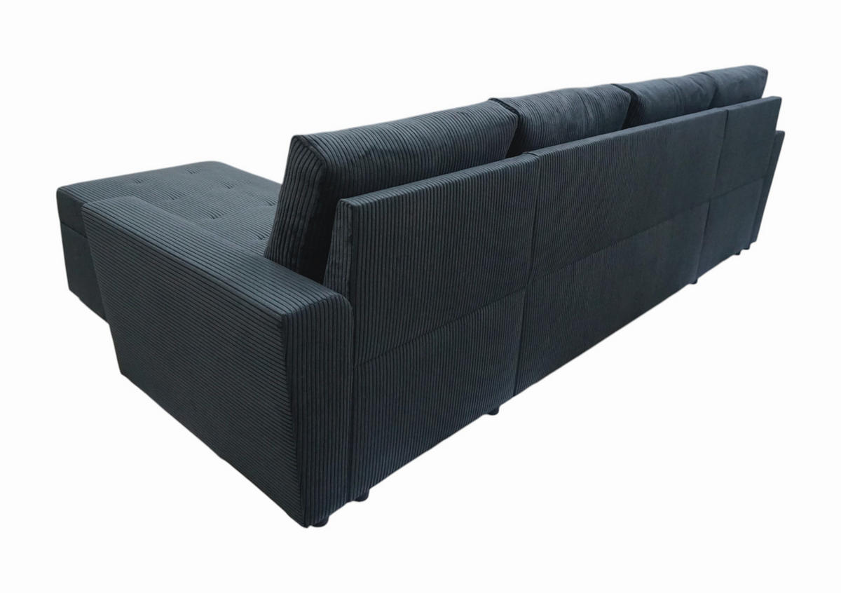 WOHNLANDSCHAFT TERMOLI in Cord Anthrazit  - Anthrazit/Schwarz, Design, Kunststoff/Textil (155/296/155cm) - MID.YOU