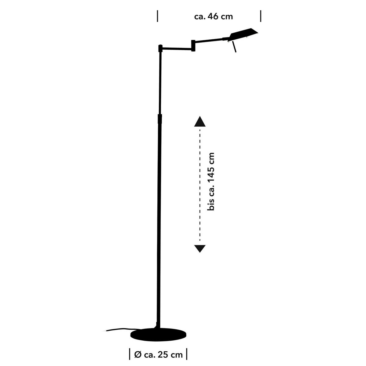LED-STEHLEUCHTE 46/146 cm    - Nickelfarben, KONVENTIONELL, Metall (46/146cm) - elements by BANKAMP