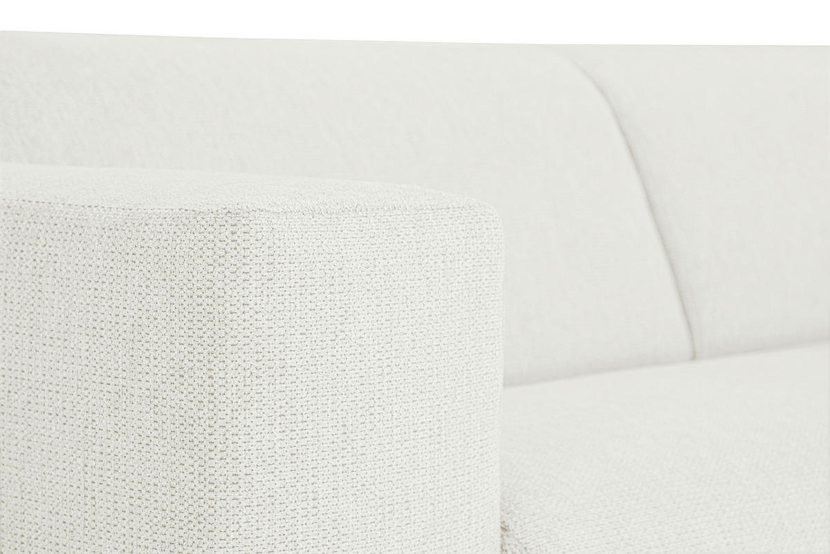 3-SITZER-SOFA OSLO_LZ Webstoff Weiß  - Schwarz/Weiß, Design, Holz/Textil (218/77/93cm) - MID.YOU