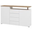 SIDEBOARD  in 154/94/40 cm  - Weiß/Eiche Artisan, Basics, Holzwerkstoff (154/94/40cm) - Carryhome