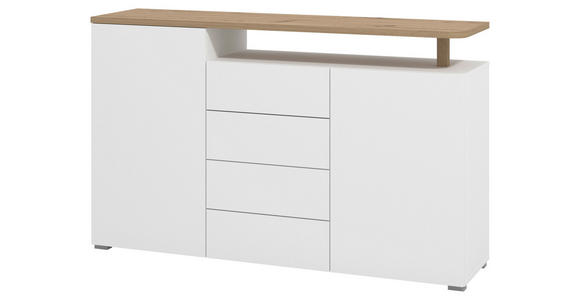 SIDEBOARD in 154/94/40 cm - Weiß/Eiche Artisan, Basics, Holzwerkstoff (154/94/40cm) - Carryhome