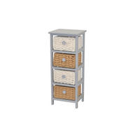 KOMMODE  in  - Creme/Hellgrau, Design, Holz/Textil (25/30/74cm) - MID.YOU