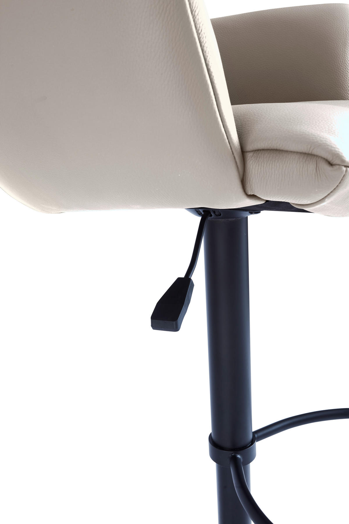 BARHOCKER Echtleder Schwarz, Cappuccino Eisen Lederauswahl, Stoffauswahl, Sitzfläche 360° drehbar, automatische Rückholfunktion  - Schwarz/Cappuccino, Design, Leder/Metall (58/88-112/58cm) - Dieter Knoll
