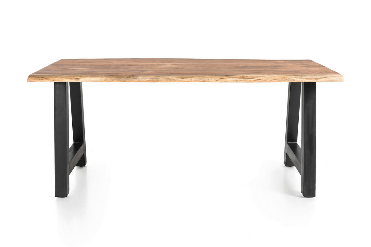 ESSTISCH in Holz 140/80/76,5 cm  - Schwarz/Naturfarben, MODERN, Holz/Metall (140/80/76,5cm) - Livetastic
