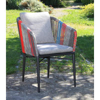 GARTENSTUHL Aluminium Anthrazit, Grau, Multicolor  - Anthrazit/Multicolor, MODERN, Textil/Metall (61/82/63cm) - Acamp