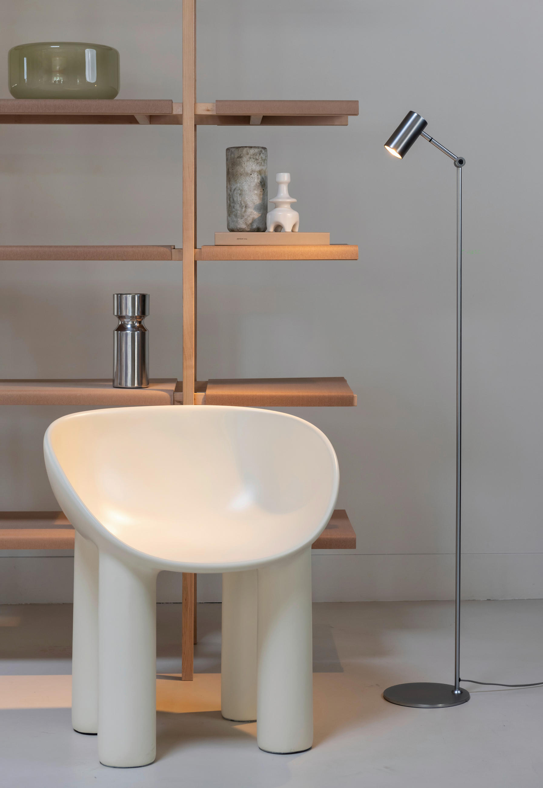 STEHLEUCHTE 22/134 cm    - Nickelfarben, Design, Metall (22/134cm) - It's about Romi
