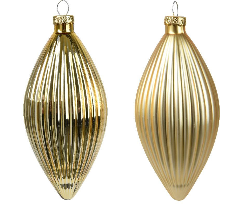 ORNAMENTE BRAD DE CRĂCIUN - auriu, Basics, sticlă (6,00/6,00/13,00cm) - X-Mas