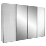 SCHWEBETÜRENSCHRANK 300/217/67 cm 4-türig Weiß  - Chromfarben/Weiß, KONVENTIONELL, Glas/Holzwerkstoff (300/217/67cm) - Dieter Knoll