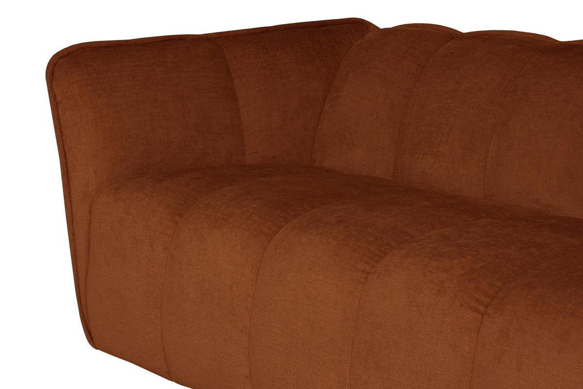 ECKSOFA LIVOLI in Chenille Rostfarben  276/160 cm  - Rostfarben/Schwarz, Design, Textil (276/160cm) - MID.YOU