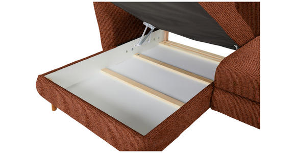 ECKSOFA in Chenille Rostfarben 284/162 cm - Eichefarben/Rostfarben, KONVENTIONELL, Holz/Textil (284/162cm) - Carryhome
