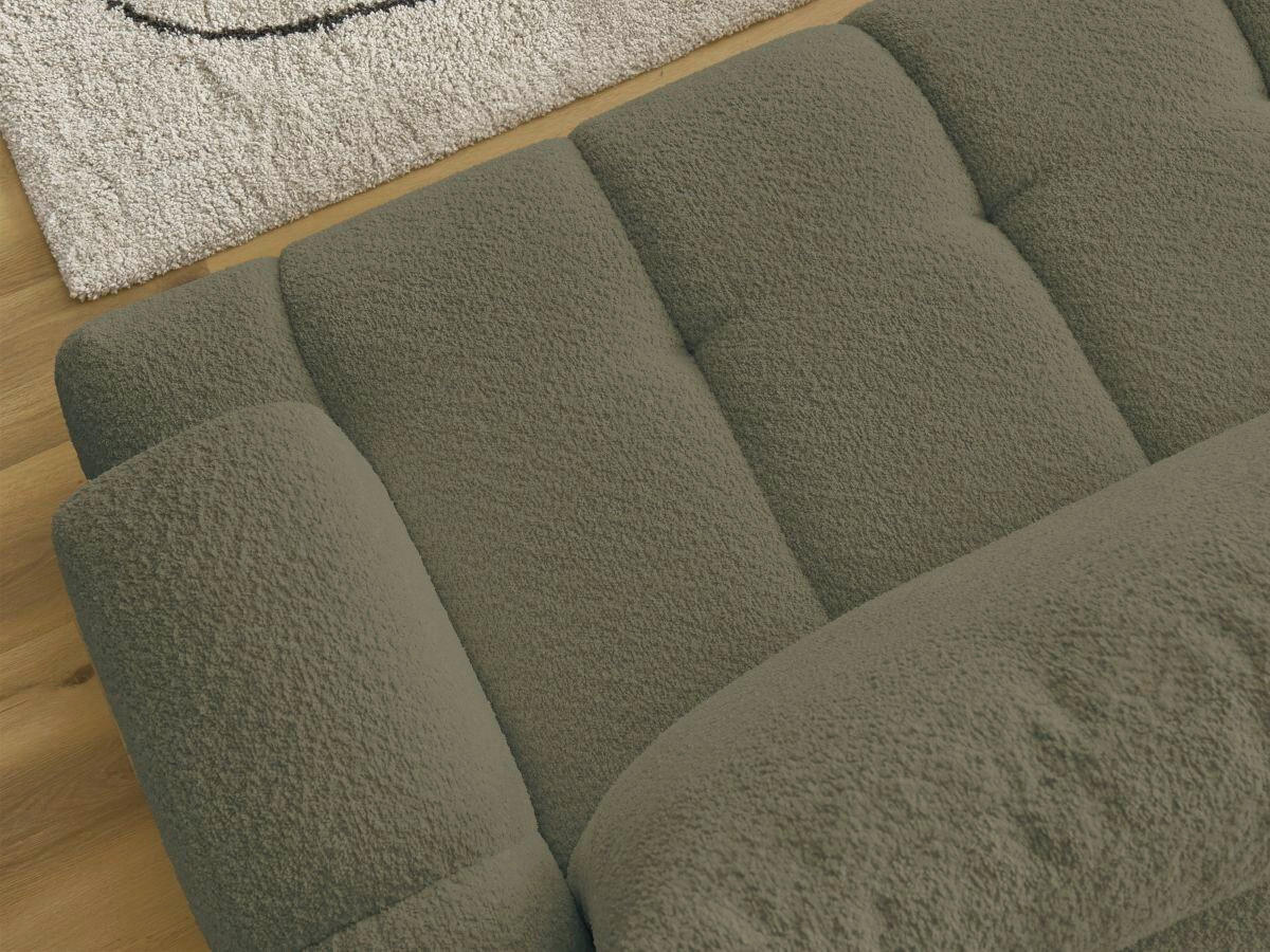 ECKSCHLAFSOFA FUJI Bouclé Grün  inkl.  - Schwarz/Grün, MODERN, Kunststoff/Textil (160/292cm)