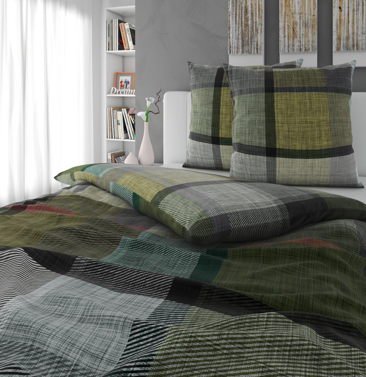 BETTWÄSCHE Flanell 200/200 cm  - Grün, Textil (200/200cm) - Novel