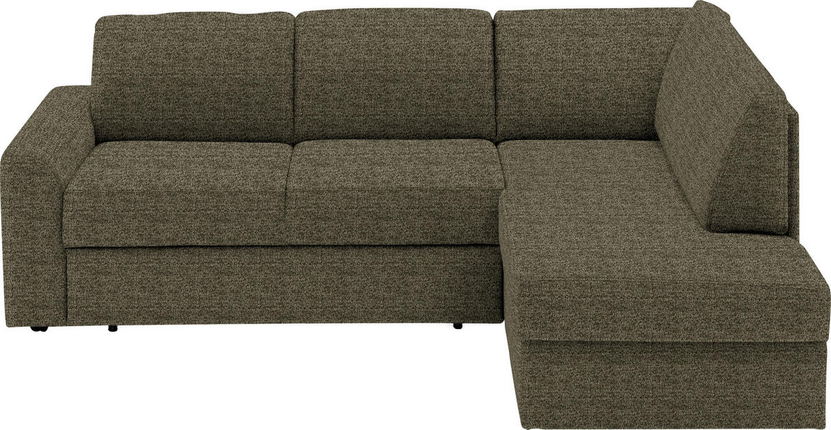 ECKSOFA in Webstoff Hellbraun  - Hellbraun/Schwarz, Konventionell, Kunststoff/Textil (224/165cm) - Xora