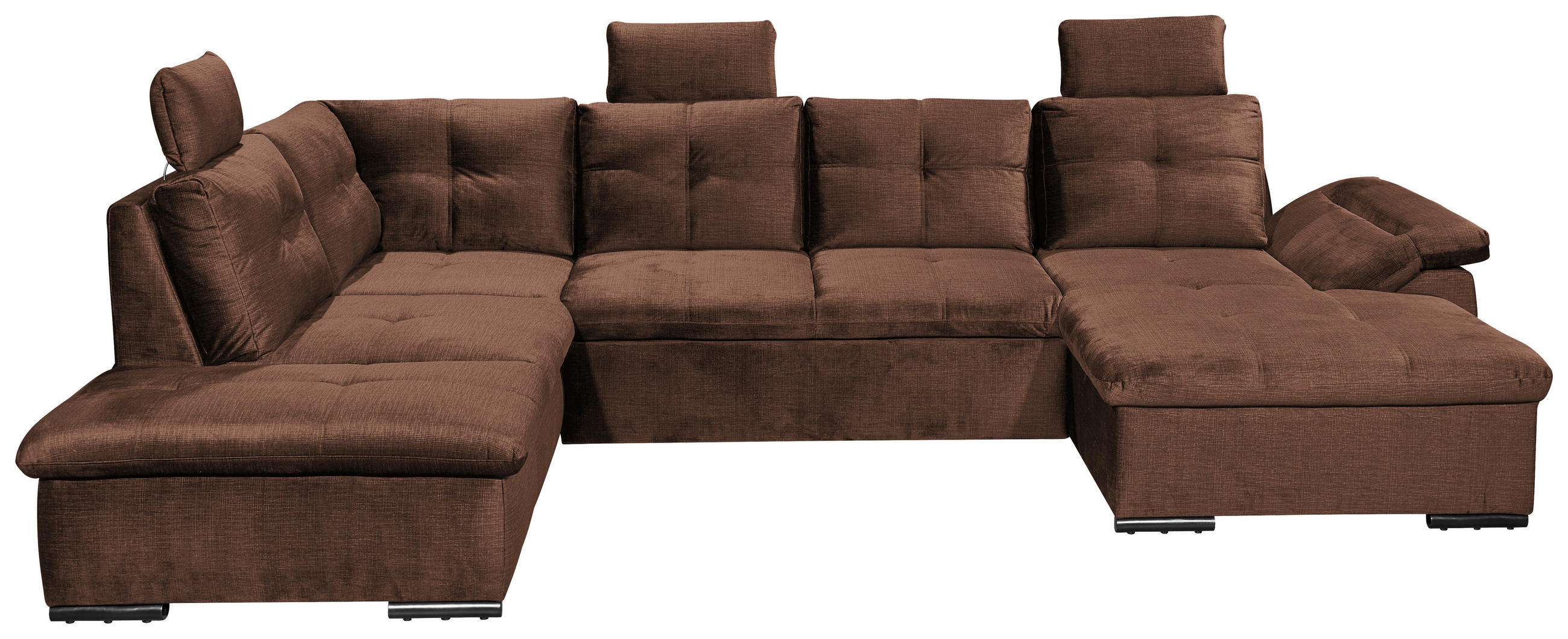 WOHNLANDSCHAFT in Mikrovelours Kupferfarben  - Schwarz/Kupferfarben, Konventionell, Kunststoff/Textil (217/334/127cm) - Carryhome