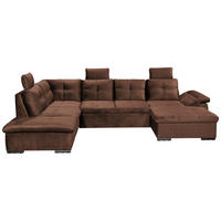 WOHNLANDSCHAFT in Mikrovelours Kupferfarben  - Schwarz/Kupferfarben, Konventionell, Kunststoff/Textil (217/334/127cm) - Carryhome