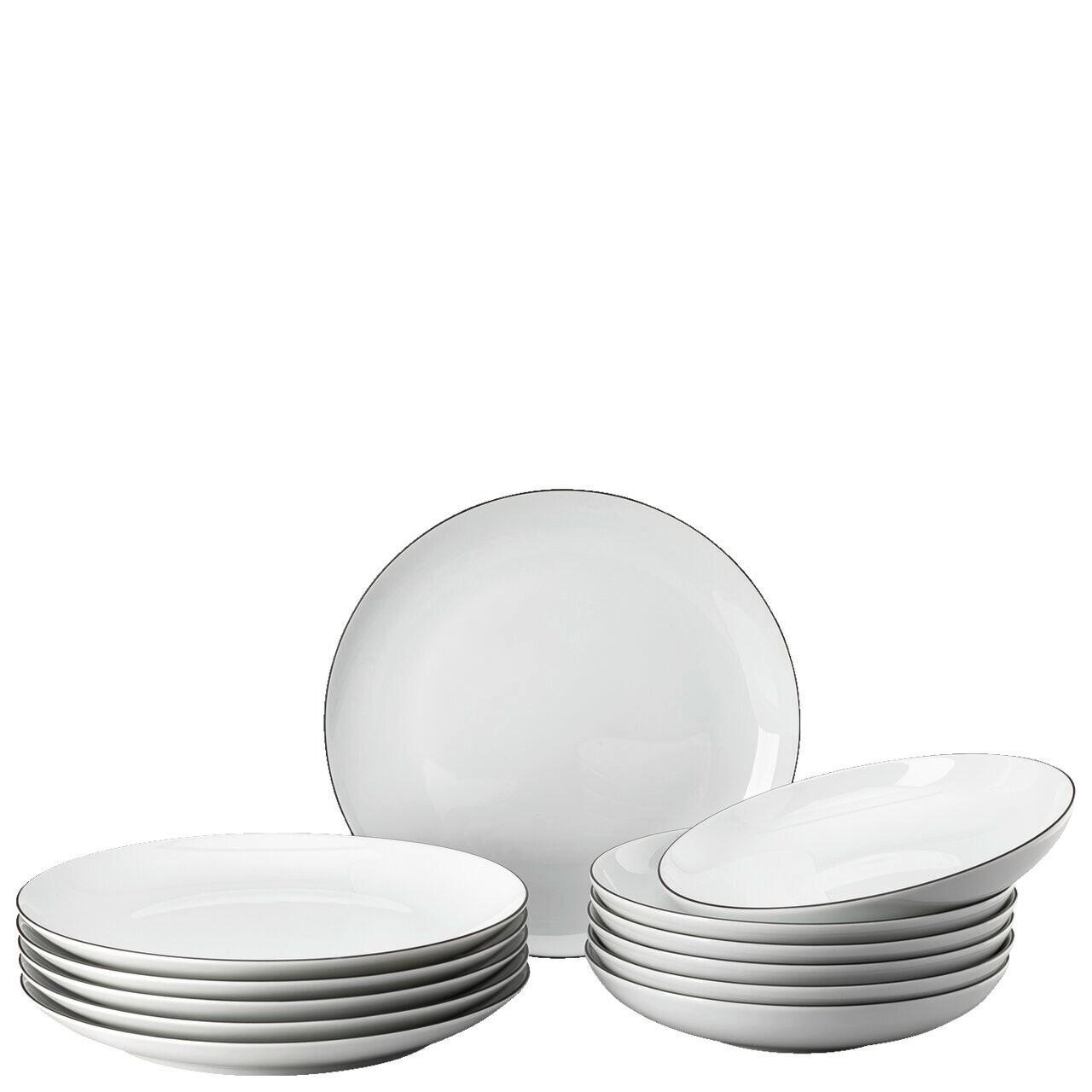 TAFELSERVICE Schwarz Cucina-Basic - Colori Black 12-teilig 6 Personen  - Schwarz, Basics, Keramik (29,3/20,4/32,7cm) - Rosenthal
