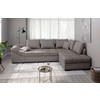 ECKSCHLAFSOFA in Graubraun Textil   - Graubraun/Schwarz, Modern, Holz/Textil (298/202cm) - MID.YOU