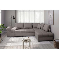 ECKSCHLAFSOFA in Graubraun Textil   - Graubraun/Schwarz, Modern, Holz/Textil (298/202cm) - MID.YOU