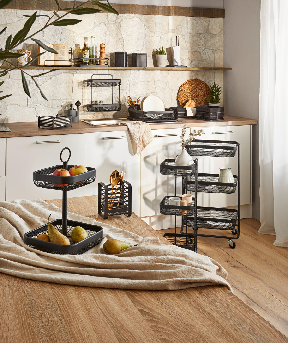 KORPA ZA PRIBOR ZA JELO - crna, Osnovno, metal (11,5/13,5/9cm) - Homeware Profession.