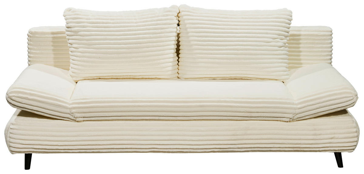 SCHLAFSOFA in Cord Beige  - Beige/Schwarz, Konventionell, Holz/Textil (212/88/101cm) - MID.YOU