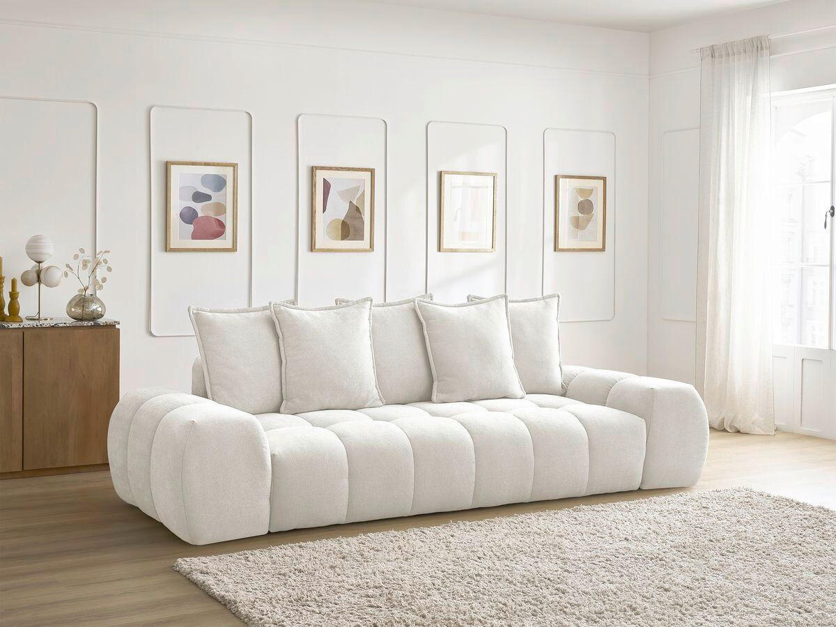 3-SITZER-SOFA EVEREST Struktur Weiß  - Schwarz/Weiß, MODERN, Kunststoff/Textil (278/90/115cm)