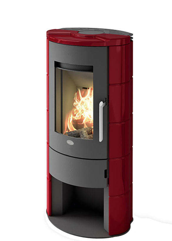 KAMINOFEN - Rot, Basics, Metall (55,7/112,9/42,8cm)