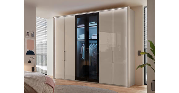 DREHTÜRENSCHRANK 300/236/58 cm,  in Grau, 6-türig  - Schieferfarben/Grau, KONVENTIONELL, Glas/Holzwerkstoff (300/236/58cm) - Dieter Knoll