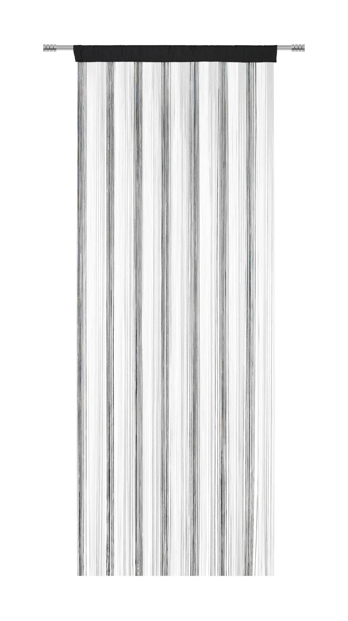KONČANA ZAVESA crna, srebrna, bela - bela/srebrna, Osnovno, tekstil (90/245cm) - Boxxx