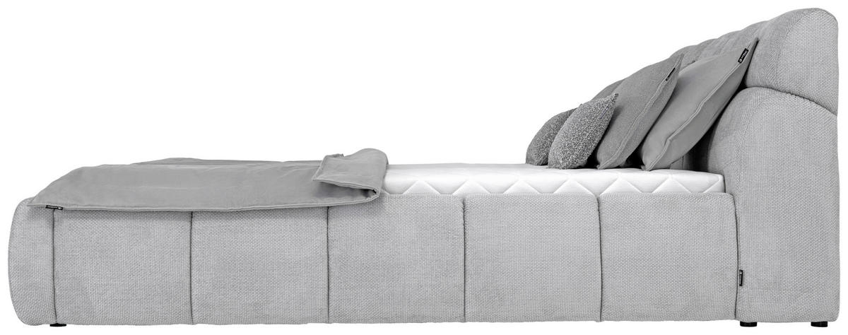 POLSTERBETT 160/200 cm  in Silberfarben  - Silberfarben/Schwarz, Design, Kunststoff/Textil (160/200cm) - Esposa
