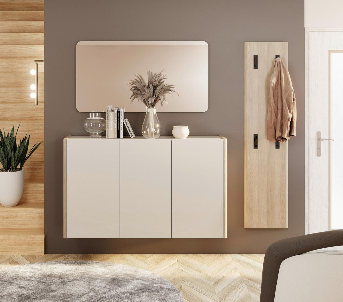 GARDEROBENPANEEL  in 40/170/3,7 cm  - Eiche Bianco, Design, Holzwerkstoff (40/170/3,7cm) - Voleo