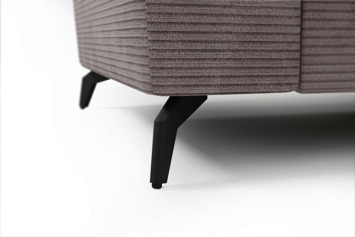 ECKSOFA in Cord Taupe  - Taupe/Schwarz, Konventionell, Textil/Metall (290/178cm) - Sit & More