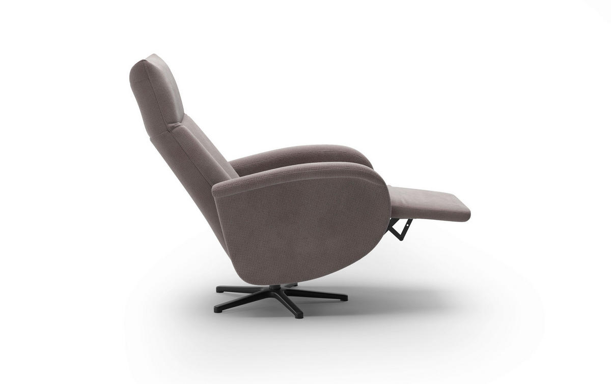 RELAXSESSEL in Textil Taupe  - Taupe/Schwarz, KONVENTIONELL, Textil/Metall (75/112/82cm) - Sit & More