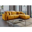 ECKSOFA in Samt Gelb  - Chromfarben/Gelb, KONVENTIONELL, Kunststoff/Textil (293/195cm) - Carryhome