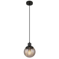 HÄNGELEUCHTE 15/150 cm  - Klar/Schwarz, Design, Glas/Kunststoff (15/150cm) - Globo